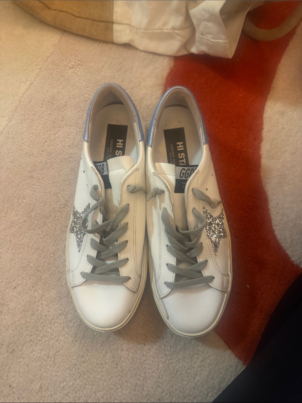 Golden Goose White Sneakers with Silver Star
